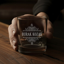Kişiye Özel İsimli İkili Prestige Glass Viski Bardağı - Thumbnail