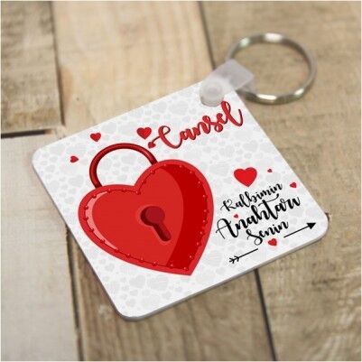 Kişiye Özel Kalbimin Anahtarı Anahtarlık - Thumbnail