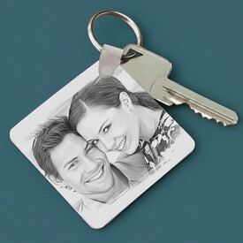  - Kişiye Özel Karakalem Efektli Anahtarlık