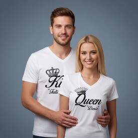  - Kişiye Özel King And Queen Tişörtü