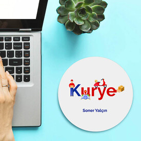 Kişiye Özel Kuryeler İçin Yuvarlak Mousepad - Thumbnail