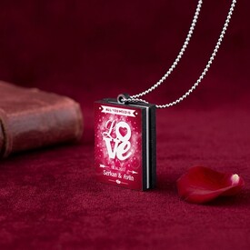  - Kişiye Özel LOVE Kitap Kolye