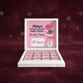  - Kişiye Özel Mesajlı Kadınlar Günü Çikolatası