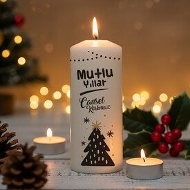  - Kişiye Özel Mutlu Yıllar Tasarım Mum