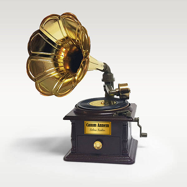 Kişiye Özel Nostalji Gramofon Müzik Kutusu