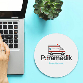 Kişiye Özel Paramedik Temalı Yuvarlak Mousepad - Thumbnail