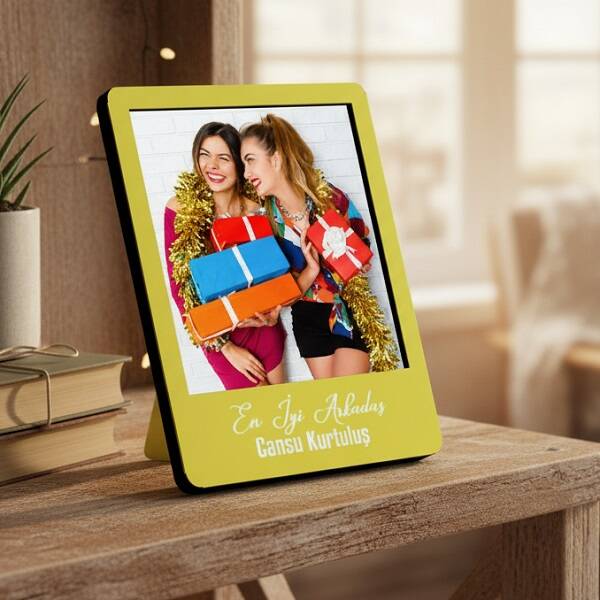 Kişiye Özel Polaroid Resim Çerçevesi Sarı