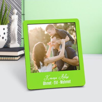 Kişiye Özel Polaroid Resim Çerçevesi Yeşil - Thumbnail