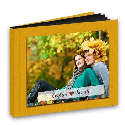 Kişiye Özel Sarı Kapaklı Foto Kitap Albüm - Thumbnail
