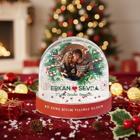  - Kişiye Özel Sevgiliye Hediye Yılbaşı Kar Küresi