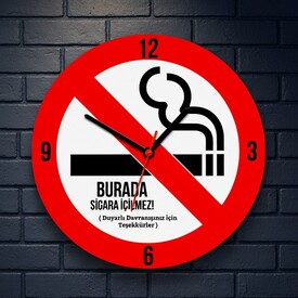  - Kişiye Özel Sigara İçilmez Duvar Saati