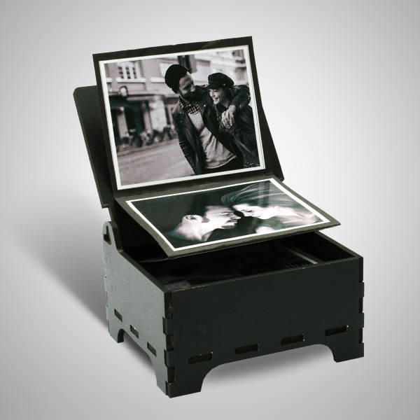 Kişiye Özel Siyah Beyaz Fotoğraflı Anı Kutusu