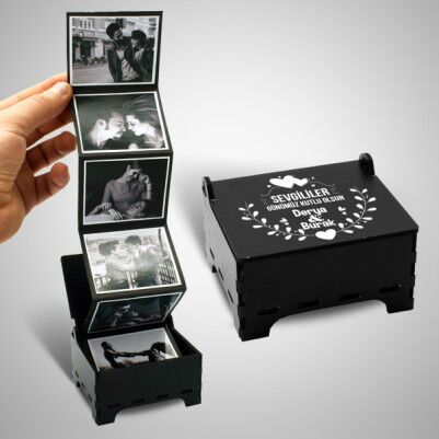 Kişiye Özel Siyah Beyaz Fotoğraflı Anı Kutusu - Thumbnail