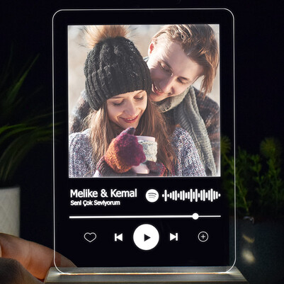 Kişiye Özel Spotify Ses İzi 3d Led Lamba - Thumbnail