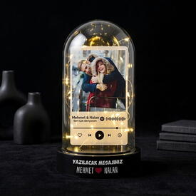  - Kişiye Özel Spotify Ses İzi Işıklı Fanus