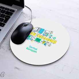 Kişiye Özel Web Designer Temalı Yuvarlak Mousepad - Thumbnail