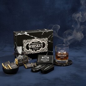  - Kişiye Özel Whiskey Set Çakmak ve Sigaralık Hediye Kutusu