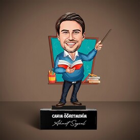  - Kişiye Özel Yakışıklı Hocam Karikatürlü Biblo