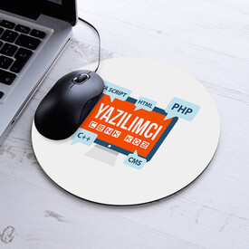 Kişiye Özel Yazılımcı Temalı Yuvarlak Mousepad - Thumbnail