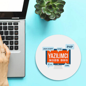 Kişiye Özel Yazılımcı Temalı Yuvarlak Mousepad - Thumbnail