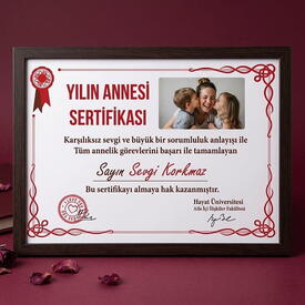  - Kişiye Özel Yılın Annesi Sertifikası