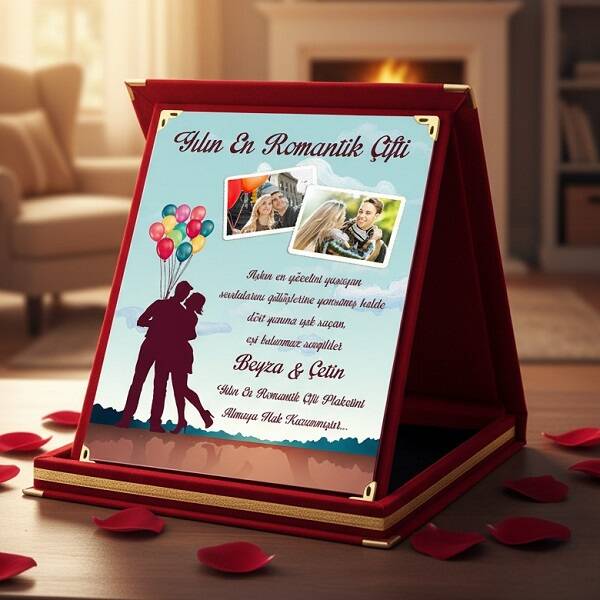Kişiye Özel Yılın En Romantik Çifti Plaketi