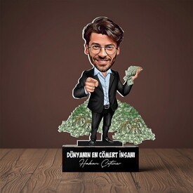  - Kişiye Özel Zengin Erkek Karikatürlü Biblo