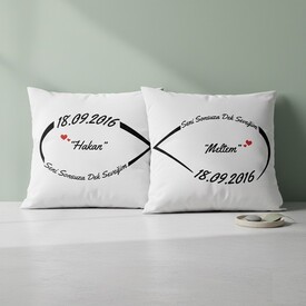  - Kişiye Özel 2'li Sonsuzluk Yastık Seti