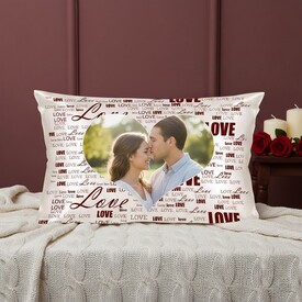  - Kişiye Özel Aşk Desenli Fotoğraflı Yastık