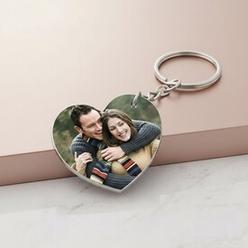  - Kişiye Özel Fotoğraf Ve Mesaj Baskılı Kalp Anahtarlık