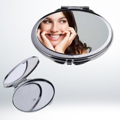  - Kişiye Özel Oval Metal Makyaj Aynası