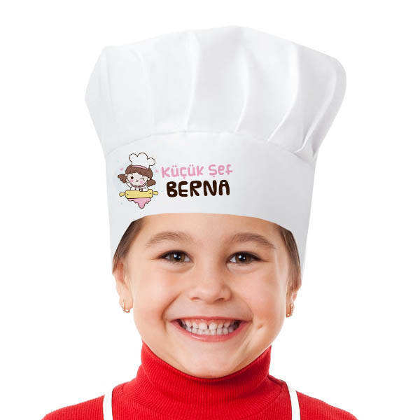 Kız Çocuklara Özel Şapkalı Mutfak Önlüğü