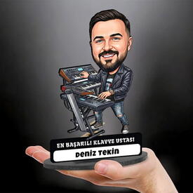 En Başarılı Dj Müzisyen Erkek Karikatürlü Kanvas Tablo - Thumbnail