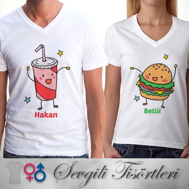Kola ve Hamburger Çift Tişörtleri