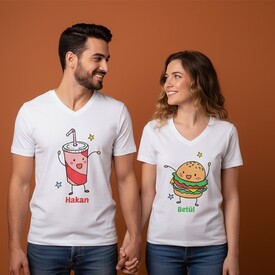  - Kola ve Hamburger Çift Tişörtleri