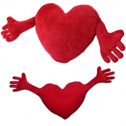 Kollu Kırmızı Kalp Yastık 90 cm - Thumbnail