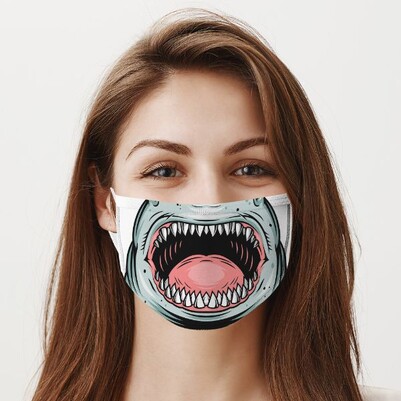 Köpek Balığı Dişleri Ağız Maskesi - Thumbnail