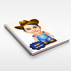 Kovboy Erkek Çocuk Karikatürlü Defter - Thumbnail