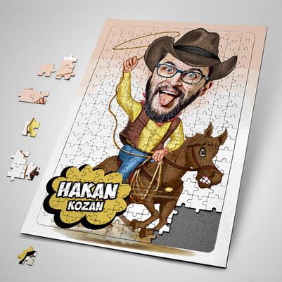  - Kovboy Karikatürlü Puzzle