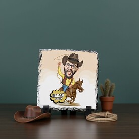  - Kovboy Karikatürlü Taş Baskı