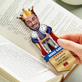 Kral Karikatürlü Kitap Okuma Ayracı - Thumbnail