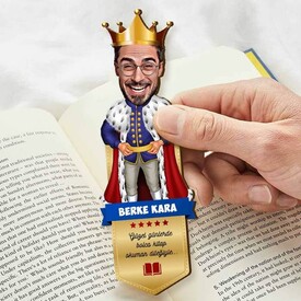 Kral Karikatürlü Kitap Okuma Ayracı - Thumbnail