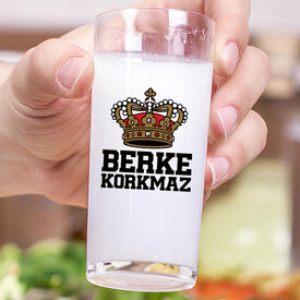 Kral Tacı İsim Yazılı Hediyelik İkili Rakı Bardağı Seti - Thumbnail