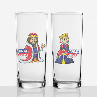 Kral ve Kraliçe 2li Rakı Bardağı - Thumbnail