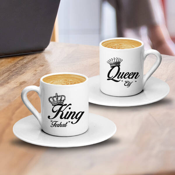 Kral ve Kraliçe İkili Kahve Fincanı