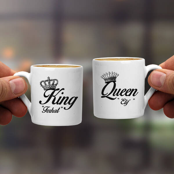 Kral ve Kraliçe İkili Kahve Fincanı