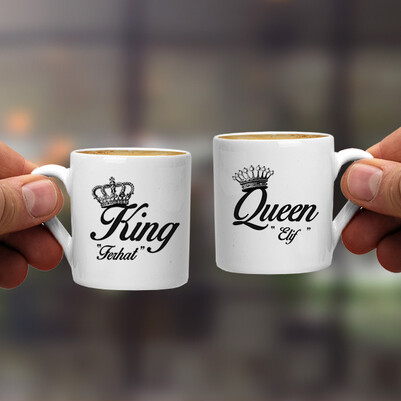 Kral ve Kraliçe İkili Kahve Fincanı - Thumbnail