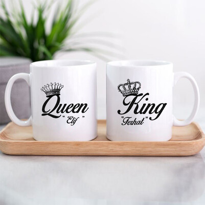 Kral ve Kraliçe İkili Sevgili Kupası - Thumbnail