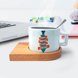 Kravat Tasarımlı Babalar Günü Çay Fincanı - Thumbnail