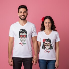Kuru Kafa Tasarımlı Sevgili Tişörtleri - Thumbnail